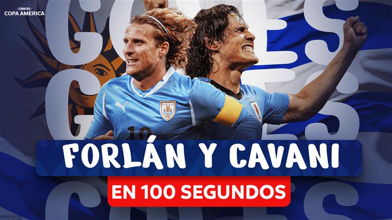 Thumbnail do vídeo: 100 seconds of goals by DIEGO FORLÁN and EDINSON CAVANI in the CONMEBOL Copa América™