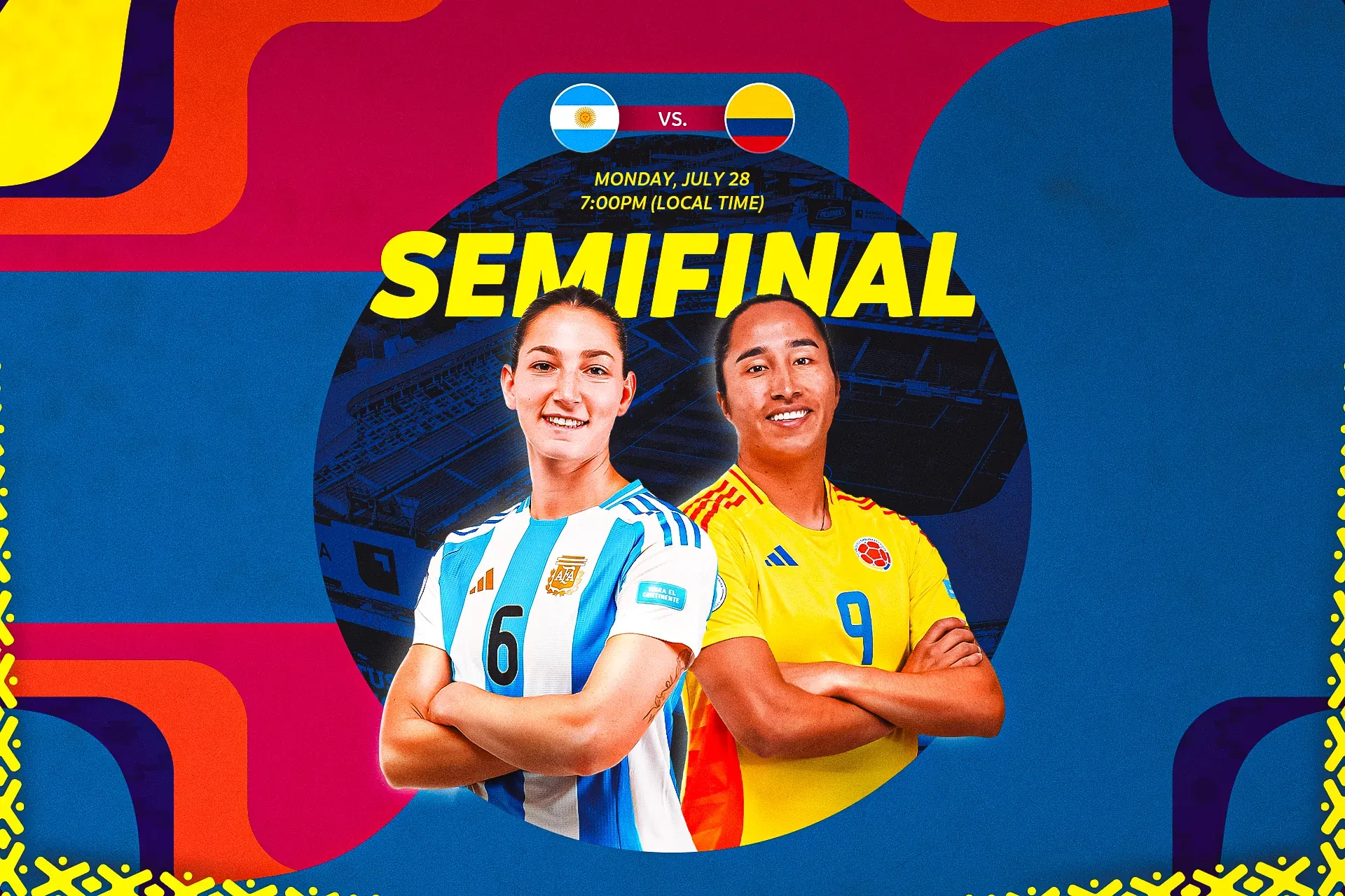 Argentina and Colombia face off for a spot in the CONMEBOL Copa América Femenina™ Final