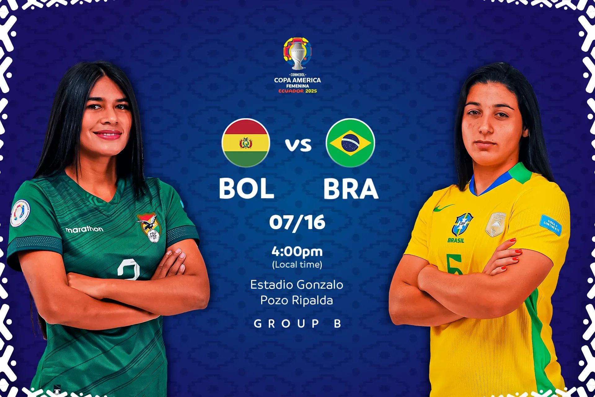 Brazil and Bolivia face off in Matchday 2 of Group B at the CONMEBOL Copa América Femenina 2025™