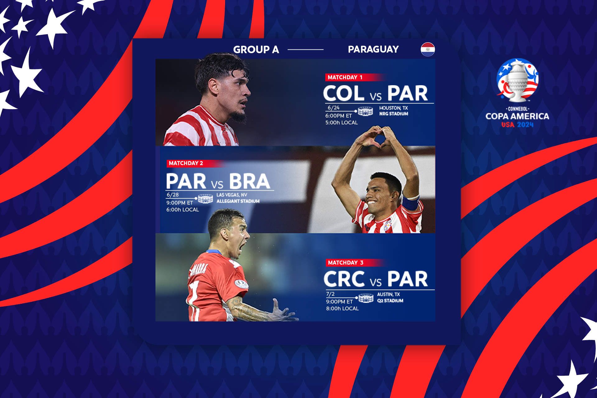 When does Paraguay play during CONMEBOL Copa América 2024™?