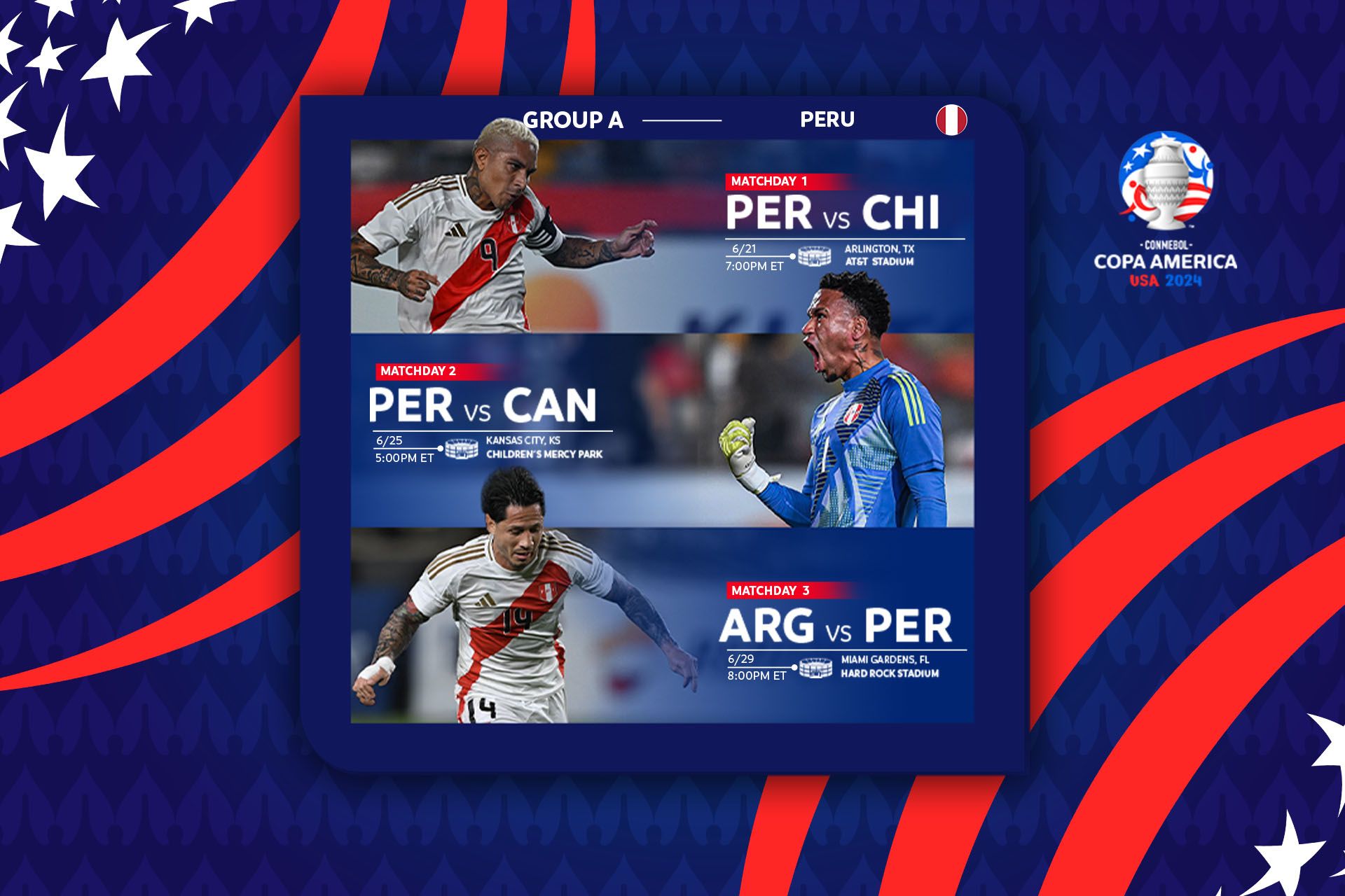 When does Peru play during CONMEBOL Copa America 2024™