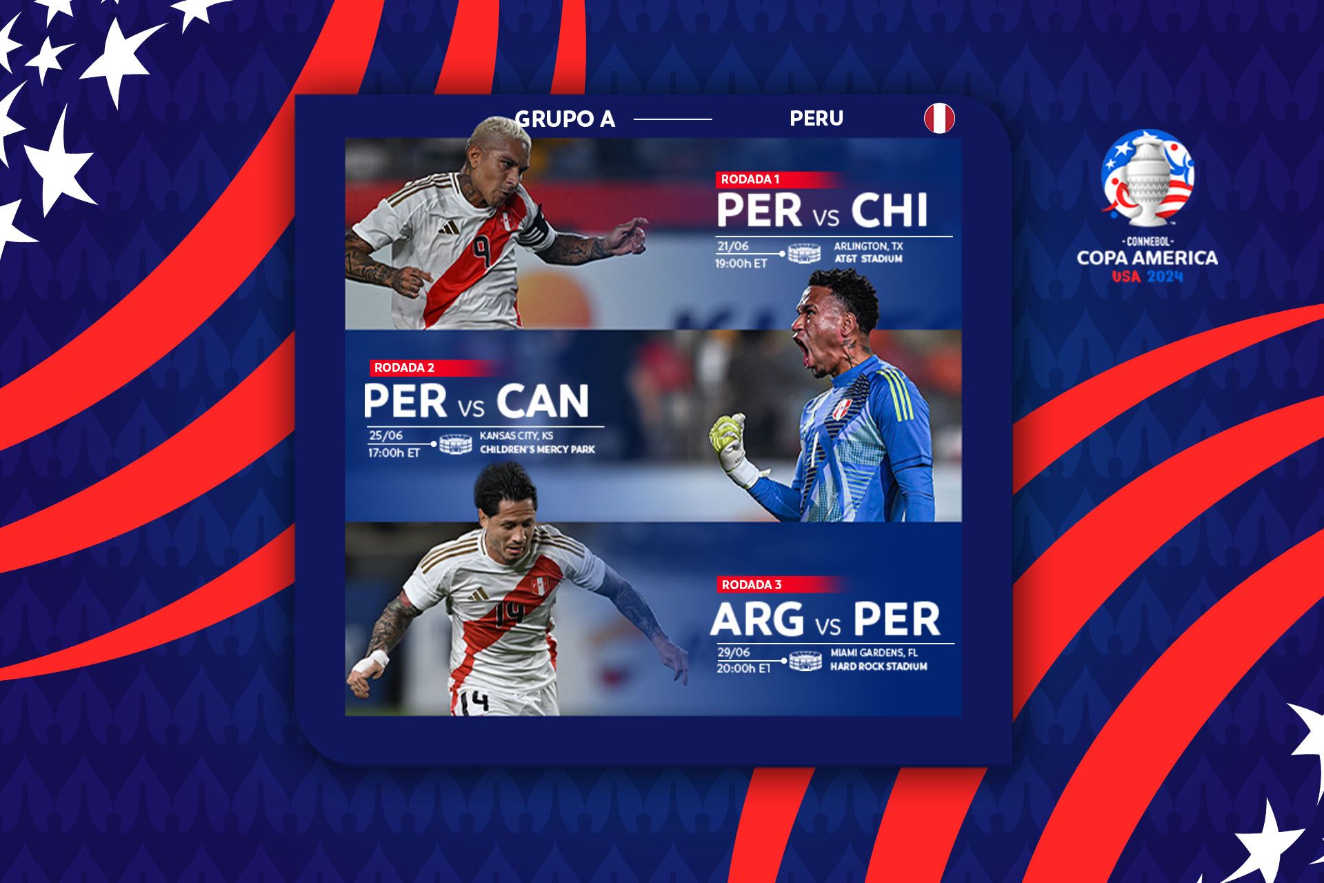 Quando o Peru joga pela CONMEBOL Copa América™?