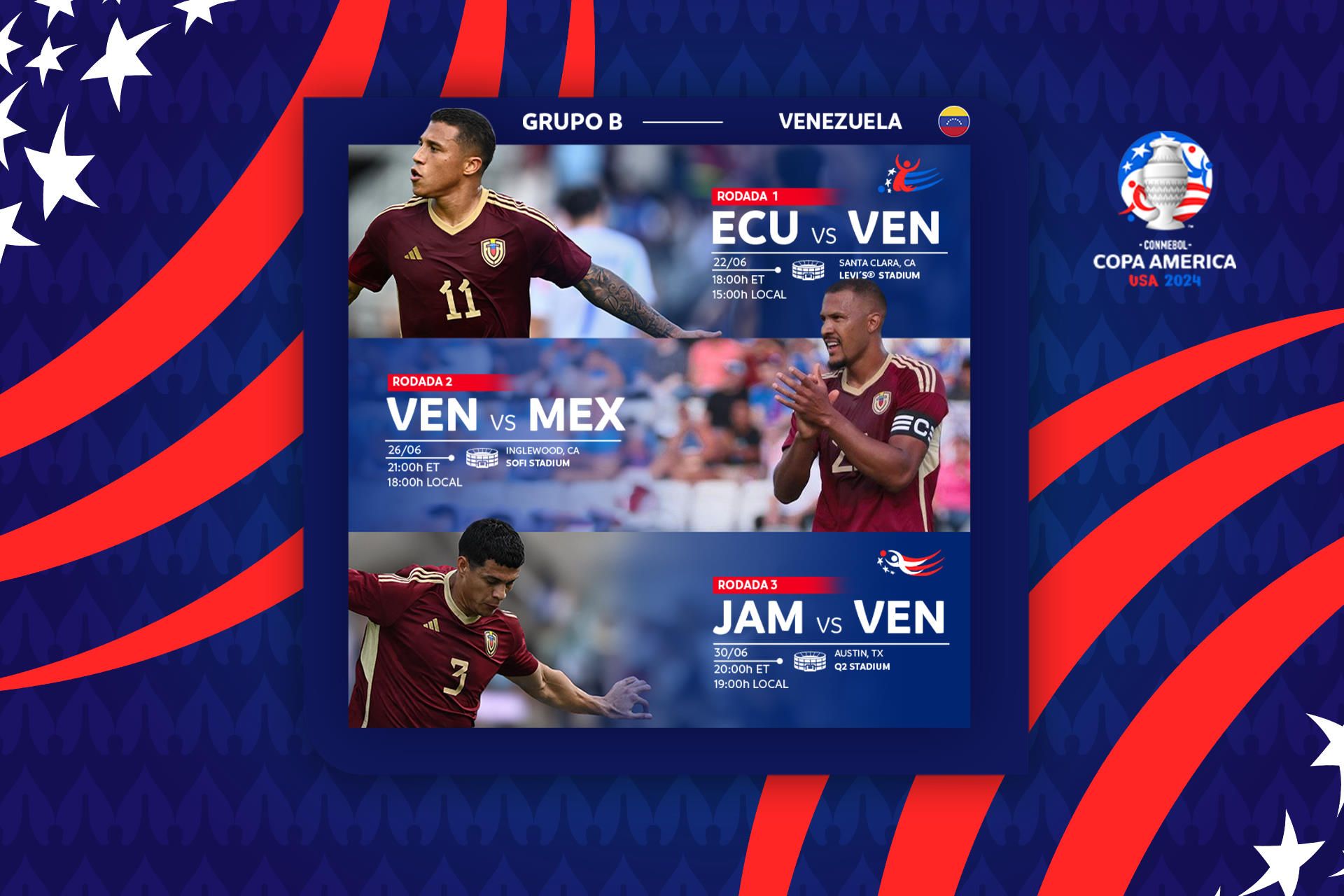 Quando a Venezuela joga pela CONMEBOL Copa América™?