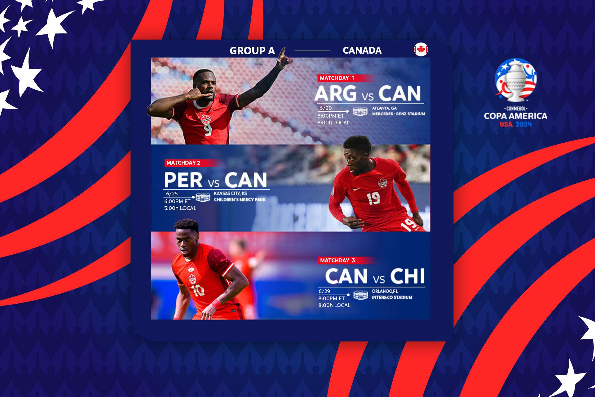 When does Canada play during CONMEBOL Copa América 2024™?