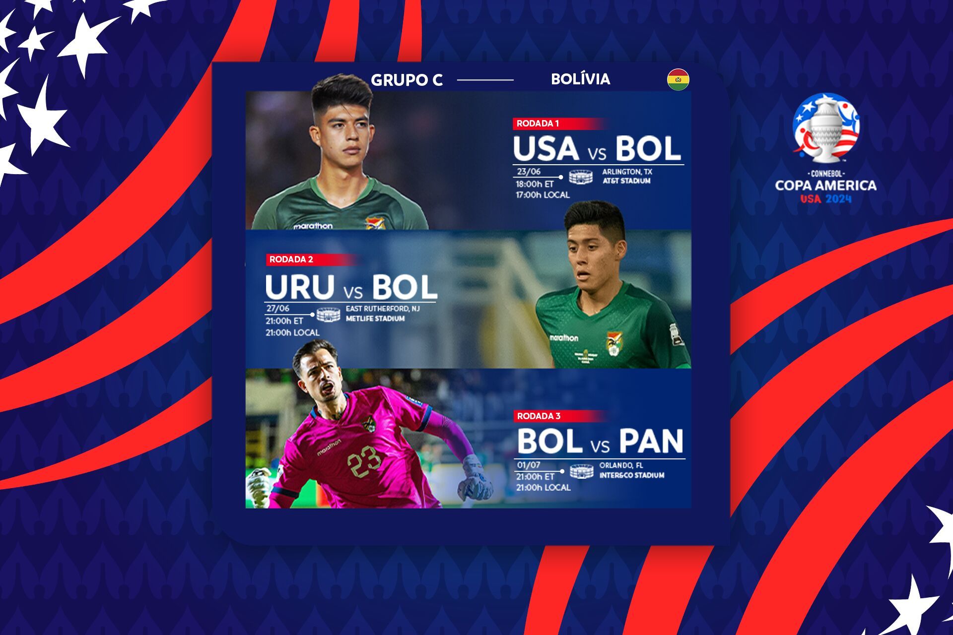 Quando a Bolívia joga pela CONMEBOL Copa América™?