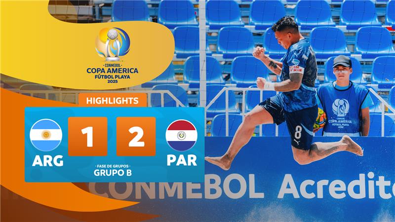 Thumbnail do vídeo: ARGENTINA 1-2 PARAGUAY | Highlights | CONMEBOL Copa América Fútbol Playa 2025™