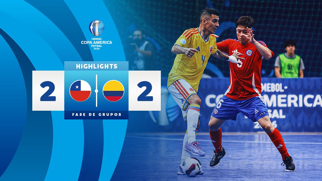 Thumbnail do vídeo: CHILE 2 - 2 COLOMBIA| HIGHLIGHTS | CONMEBOL COPA AMÉRICA FUTSAL 2026™