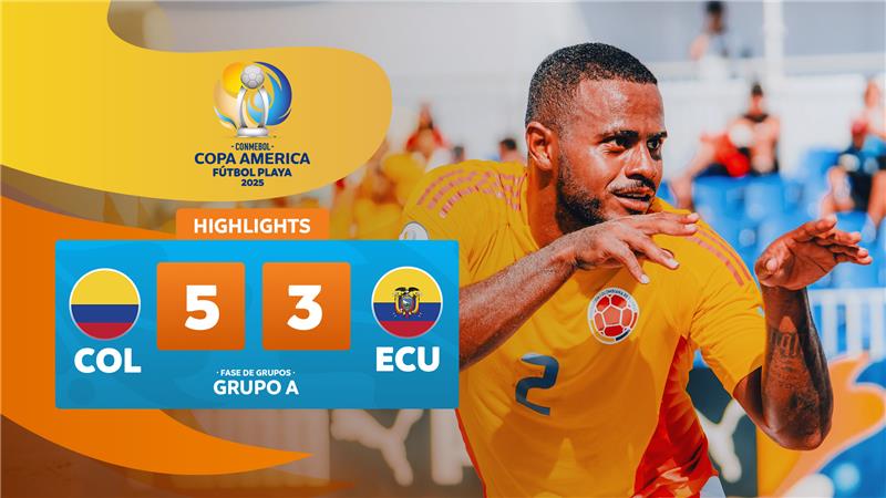 Thumbnail do vídeo: COLOMBIA 5-3 ECUADOR | Highlights | CONMEBOL Copa América Fútbol Playa 2025™