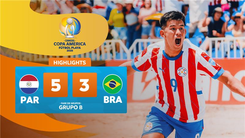Thumbnail do vídeo: PARAGUAY 5-3 BRAZIL PARAGUAY | Highlights | CONMEBOL Copa América Fútbol Playa 2025™