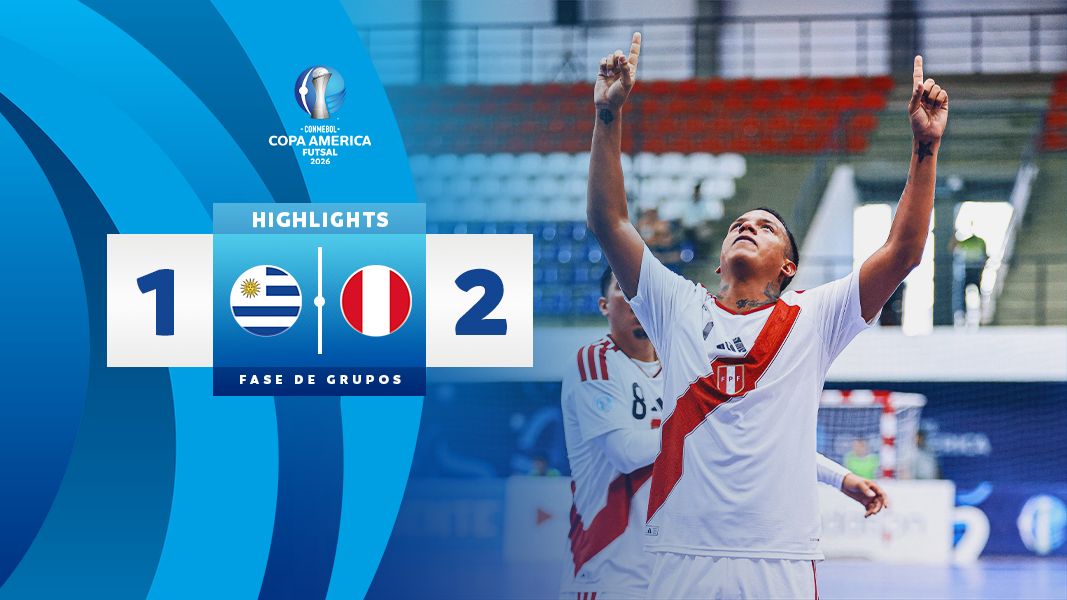 Thumbnail do vídeo:  URUGUAY 1 - 2 PERÚ | HIGHLIGHTS | CONMEBOL COPA AMÉRICA FUTSAL 2026™