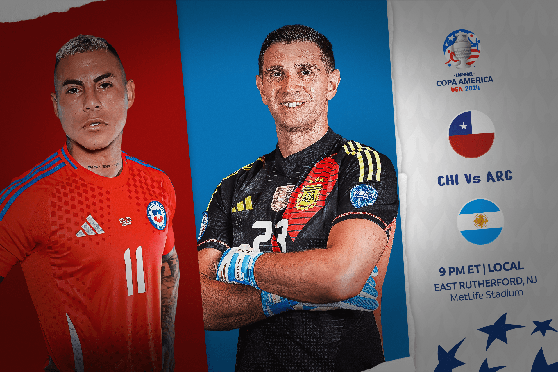 Chile-Argentina, nuevamente en el MetLife Stadium por CONMEBOL Copa América™