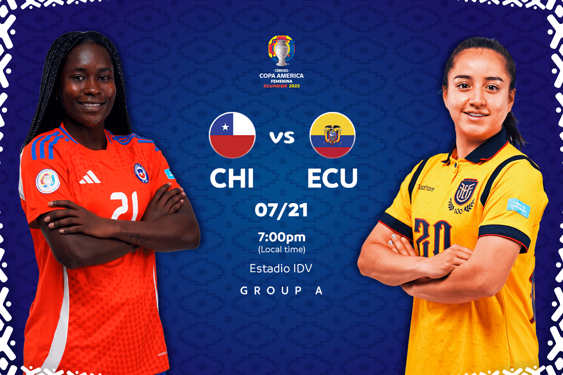 Chile and Ecuador set to clash in a key Group A duel at the CONMEBOL Copa América Femenina™