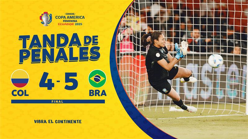 Thumbnail do vídeo: COLÔMBIA 4-5 BRASIL | DISPUTA DE PÊNALTIS COMPLETA | CONMEBOL Copa América Femenina 2025™