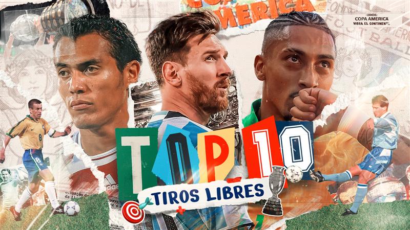 Thumbnail do vídeo: Top 10 FREE-KICK GOALS in the CONMEBOL Copa América™