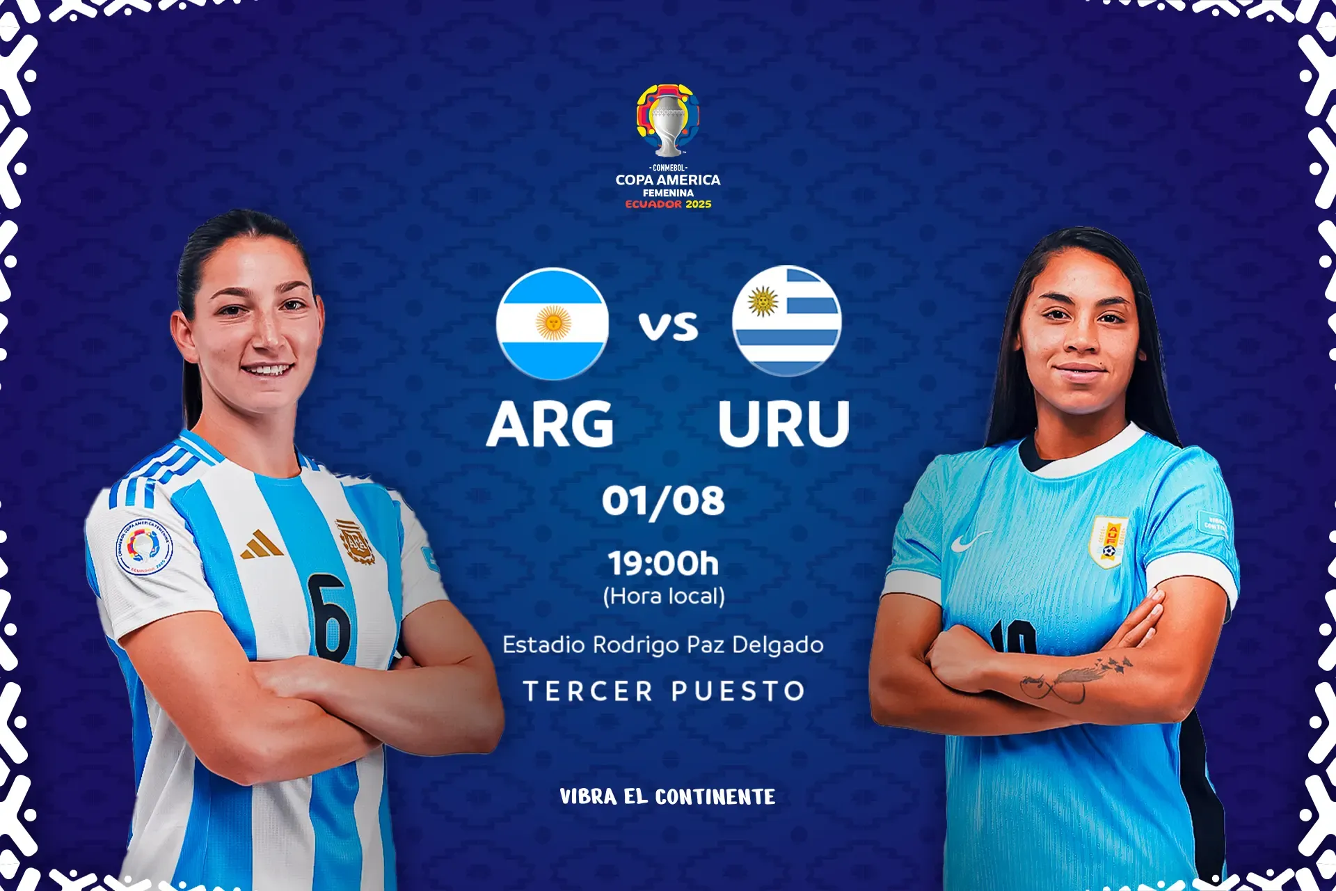 Argentina y Uruguay quieren subirse al podio de la CONMEBOL Copa América Femenina 2025™