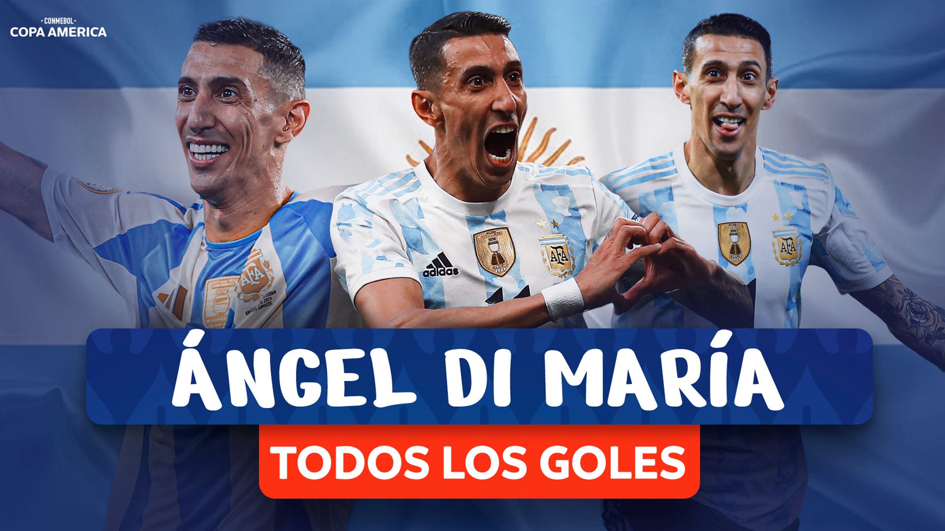 Thumbnail do vídeo: All of Ángel DI MARÍA's GOALS in the CONMEBOL Copa América™
