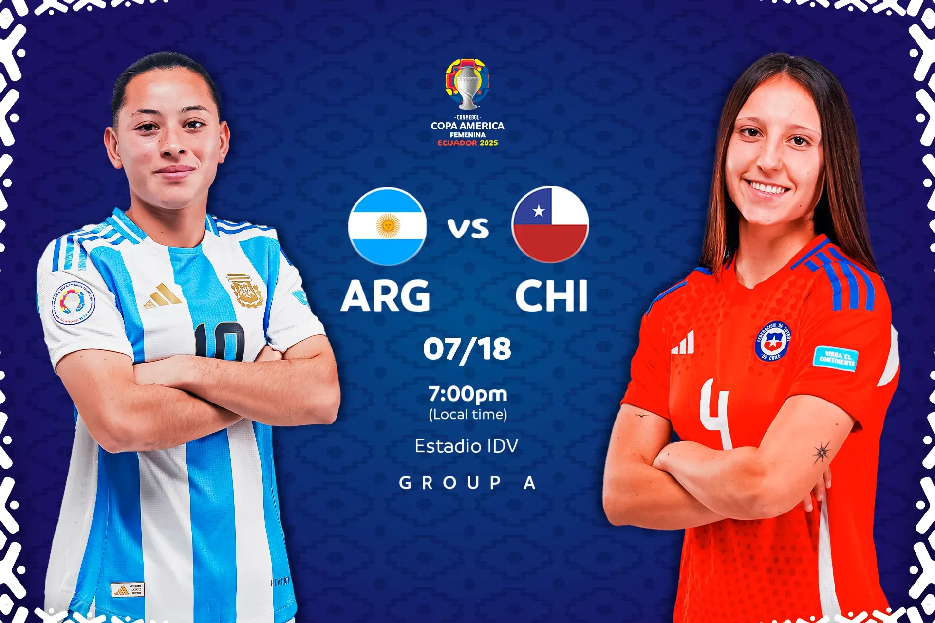 Argentina vs. Chile, a duel for the top of the Group A table in the CONMEBOL Copa América Femenina™